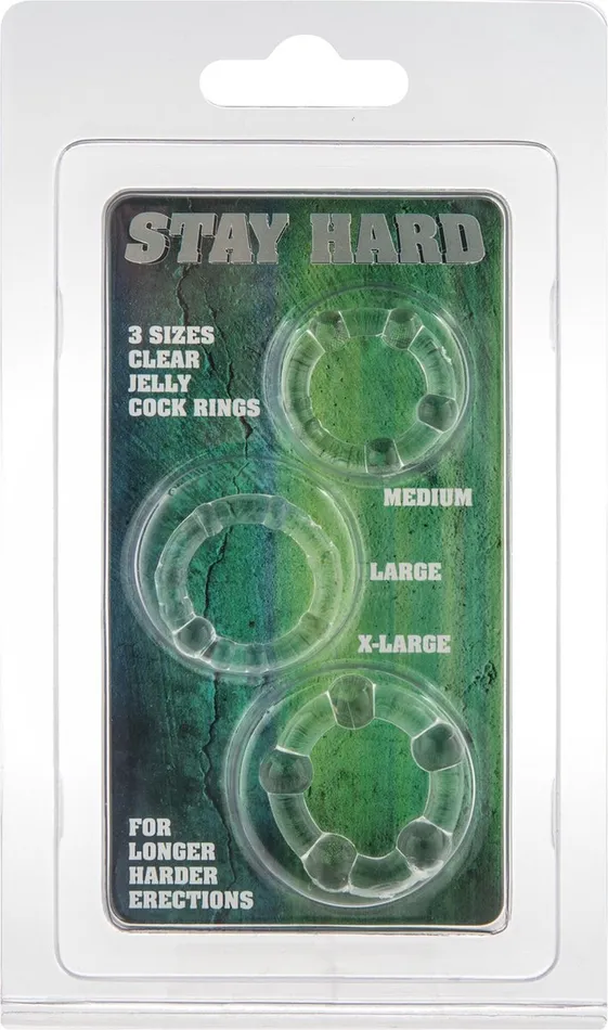 Stay Hard - Cockringen Set Jelly - Rekbaar - 3 stuks | Erotiekvoordeel.nl Dildos