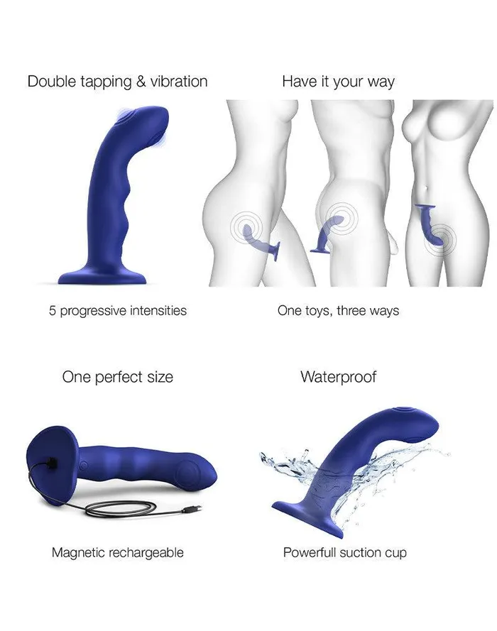 Strap-On-Me Female Sex Toys | Strap-On-Me - Wave - Tapping Dildo - Met Tapping Functie - Blauw