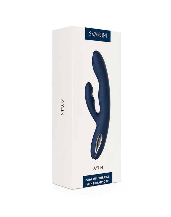 Svakom - Aylin - Rabbit Vibrator Met Vibrerende Tip - Blauw | SVAKOM Female Sex Toys