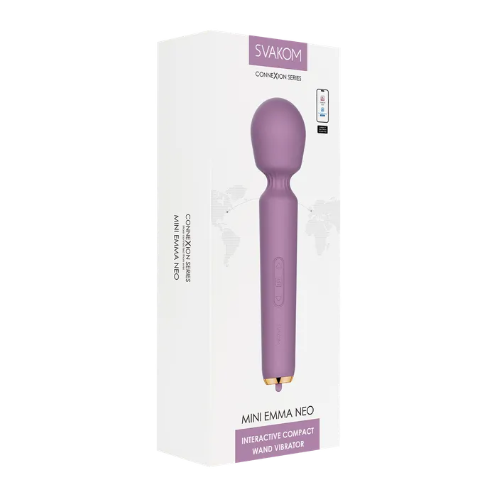 SVAKOM Female Sex Toys | Svakom - Mini Emma Neo - Interactieve Compacte Wand Vibrator - Paars