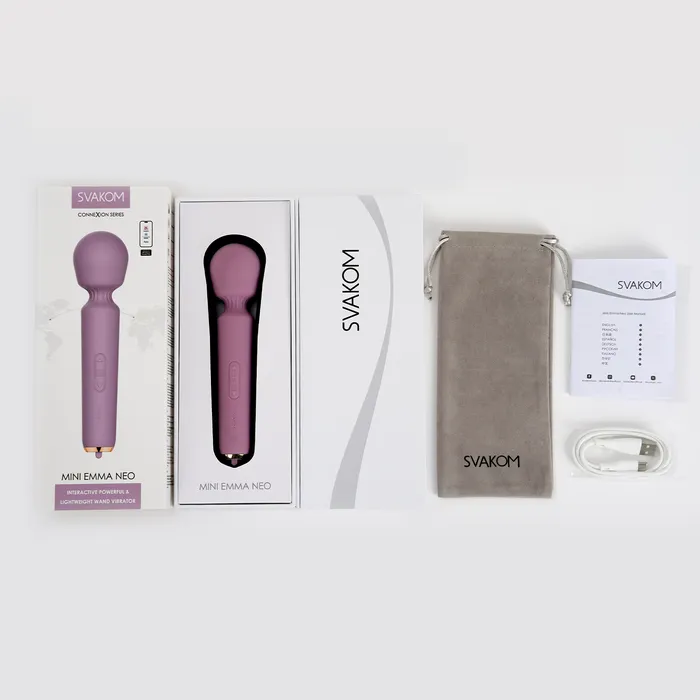 SVAKOM Female Sex Toys | Svakom - Mini Emma Neo - Interactieve Compacte Wand Vibrator - Paars