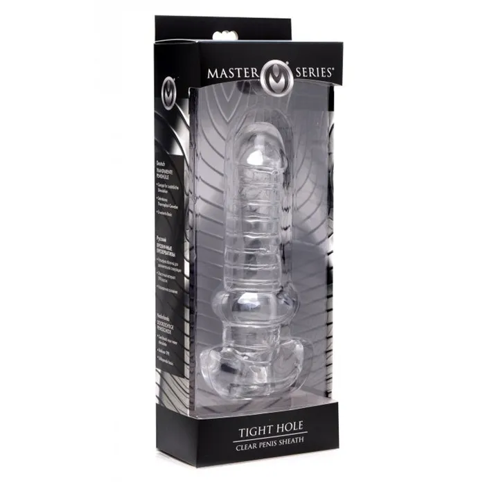 Tight Hole Clear Ribbed Penis Sheath XR Brand Male Sex Toys