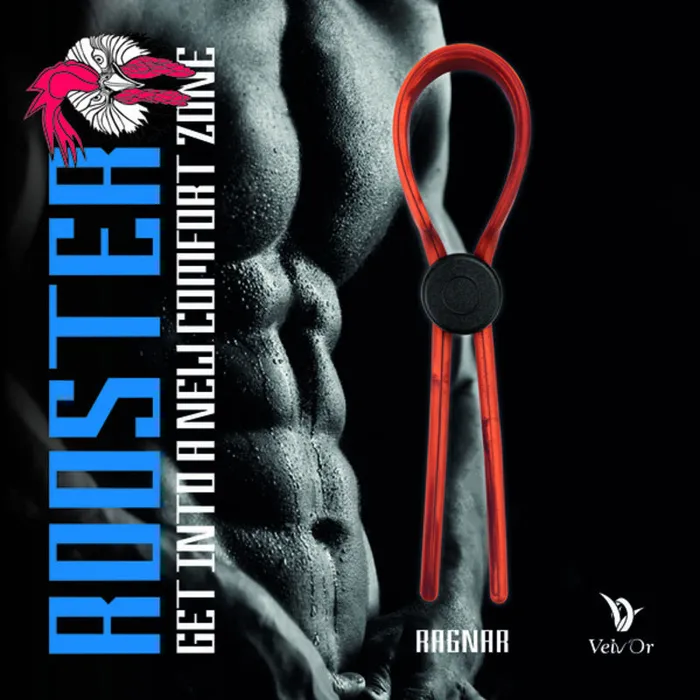 VelvOr Vibrators | Gabbia per Pene a Tre Anelli VelvOr Rooster Ragnar Rosso