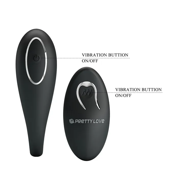 Vibratore di coppia nero Algernoon - 12 modalità di vibrazione, Ricaricabile, Silicone | Pretty Love Female Sex Toys