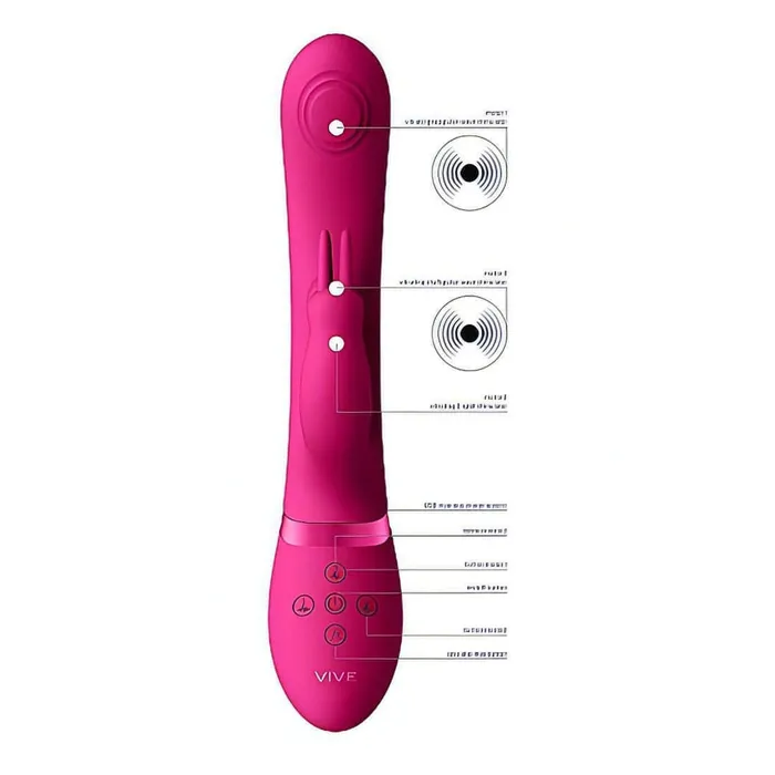 Vibratore Rabbit con movimento di pulsazione interno e stimolatore clitorideo - Fucsia | Vive Vibrators