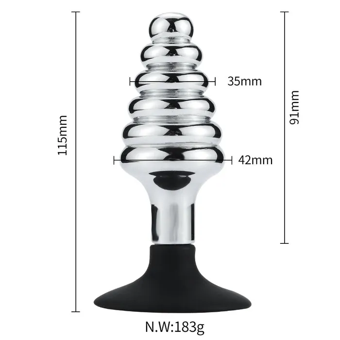 Vibrators | Kiotos Schroef Buttplug Aluminium Met Zuignap