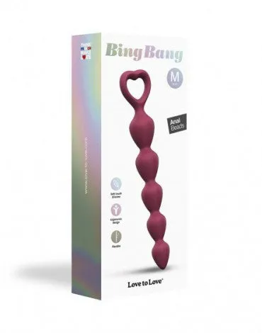 Vibrators | Love to Love Love to Love - Anaal Ketting Met Hartvormig Handvat BING BANG - Roze - Maat M