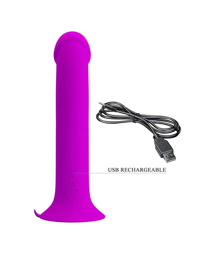 Vibrators | Pretty Love Pretty Love - Murray - Vibrerende Dildo - 19 cm - Dieproze - USB Oplaadbaar - Siliconen