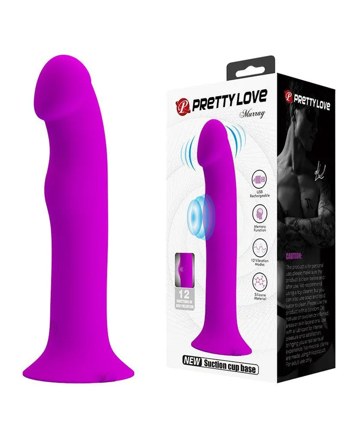 Vibrators | Pretty Love Pretty Love - Murray - Vibrerende Dildo - 19 cm - Dieproze - USB Oplaadbaar - Siliconen