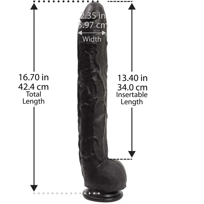 Vibrators | Rambone Nero - Fallo Maxi 43 cm con ventosa - Doc Johnson