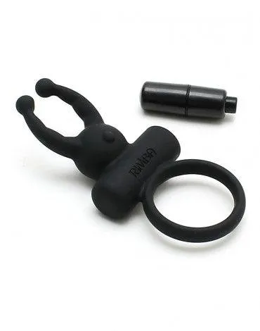 Vibrators | Rimba - Rome - Vibrerende Cockring Met clitoris stimulatie - Zwart - Rimba