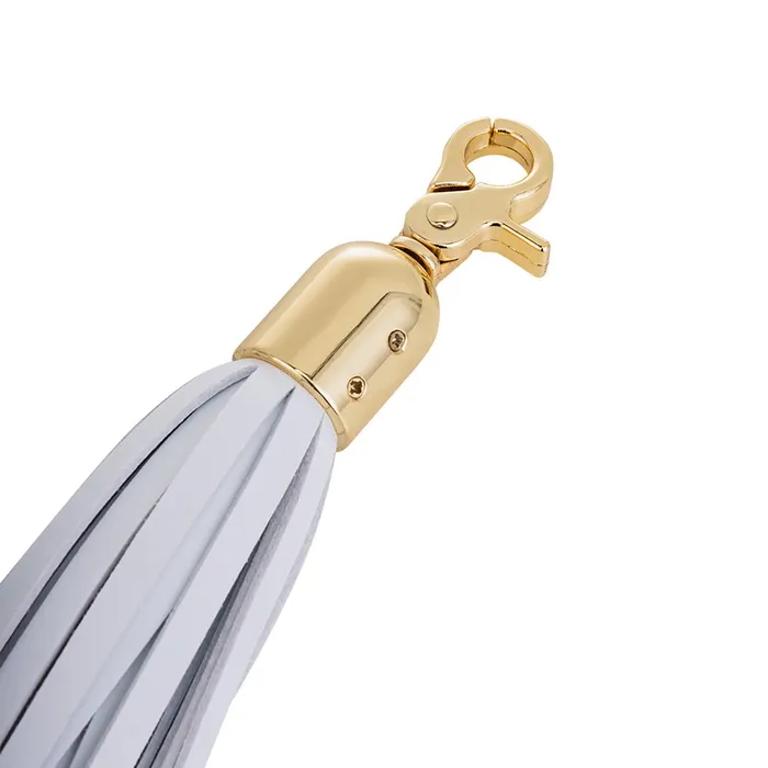 Vibrators | Sevanda Sevanda - Flogger met Sleutelhanger, Bedel en Tulpvormige Buttplug - Wit/Goud