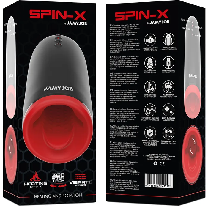 Vibrators | Spin-X Masturbatore Riscaldante, Vibrante e Roteante - JamyJob