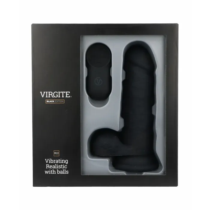 Virgite Dildos | Dildo Realistico Virgite R12 Nero 14,4 cm