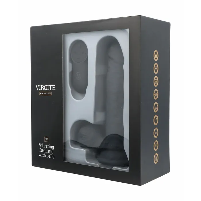 Virgite Dildos | Dildo Realistico Virgite R12 Nero 14,4 cm