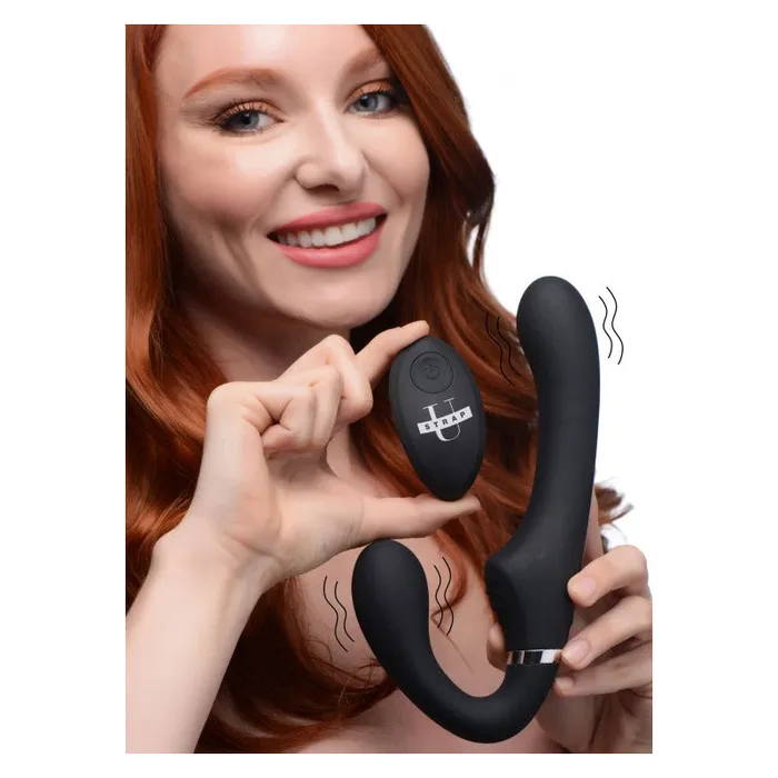 XR Brand Female Sex Toys | Mighty Rider 10X Vibrating Silicone Strapless Strap-On