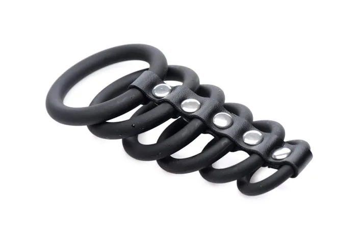 XR Brand Male Sex Toys | 6 Ring Silicone Chastity Device