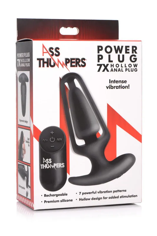 XR Brand Male Sex Toys Power Plug 7X Hollow Anal Plug with Remote Control