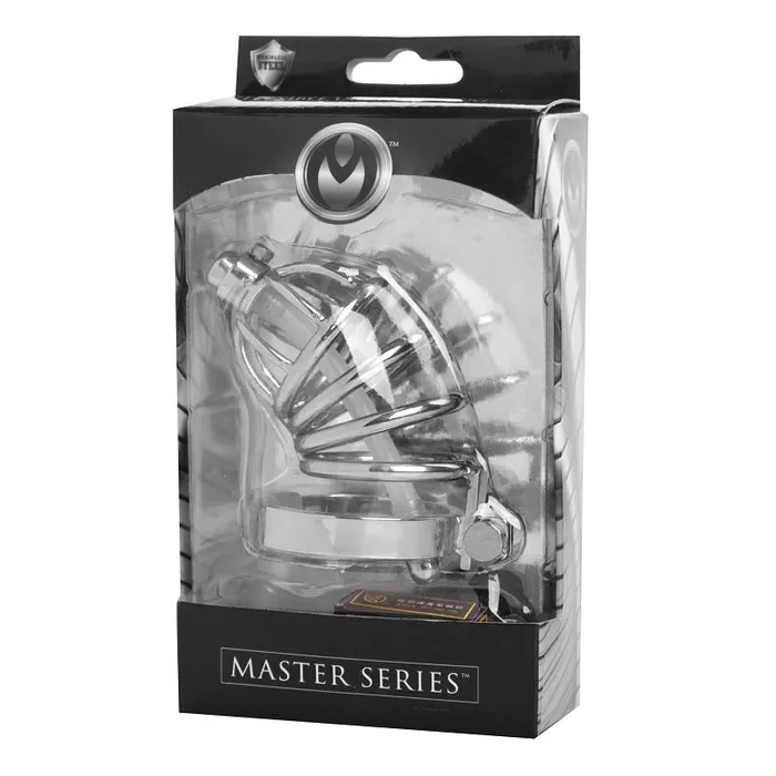 XR Brand Stainless Steel Chastity Cage With Silicone Urethral Plug Male Sex Toys