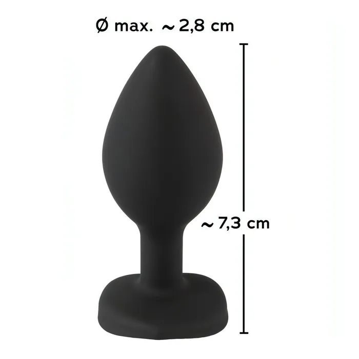 You2Toys Anal | Plug Anale con swarovsky a forma di cuore - Nero, Silicone