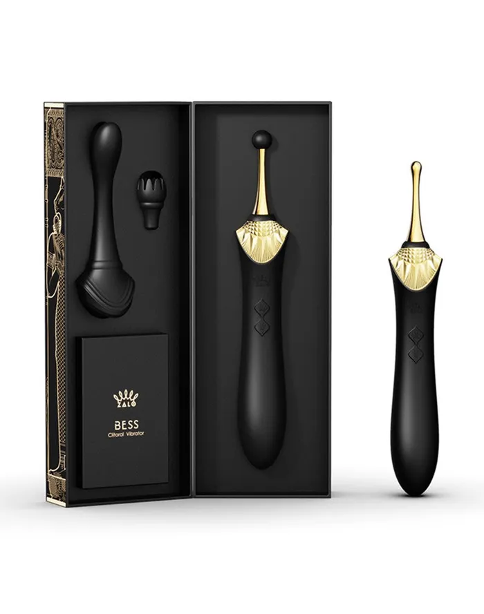 Zalo Female Sex Toys | Zalo - Bess - Clitoris Pinpoint Vibrator - Met Extra opzetstukken - Obsidian Zwart