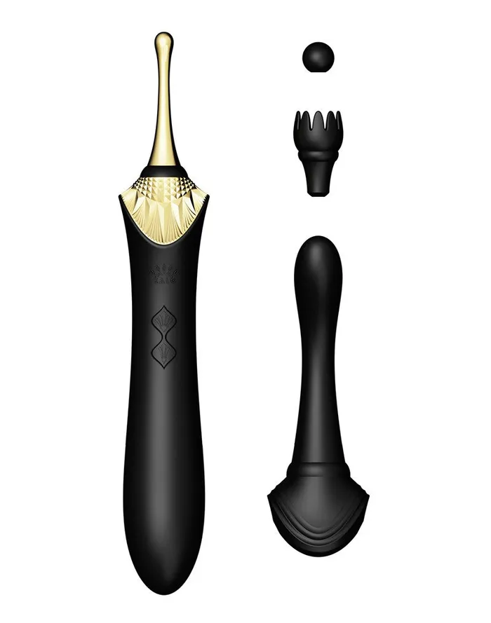 Zalo Female Sex Toys | Zalo - Bess - Clitoris Pinpoint Vibrator - Met Extra opzetstukken - Obsidian Zwart