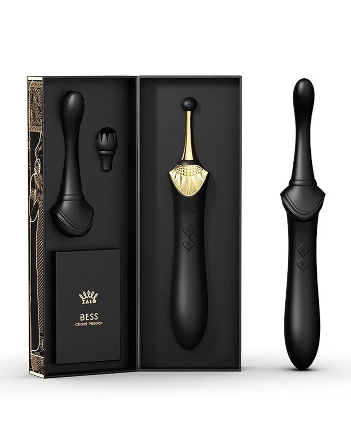 Zalo Female Sex Toys | Zalo - Bess - Clitoris Pinpoint Vibrator - Met Extra opzetstukken - Obsidian Zwart